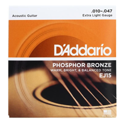 EJ15 D'Addario Acoustic Guitar Strings (10-47 Gauge)