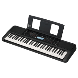 PSRE383 61 Note Portable Keyboard, Touch Sensitive, USB & MIDI, Backlit LCD, 62 Voices, 205 Styles, Record Function, Includes PA130 Power Adapter