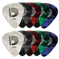 Picks Medium assorted  ( pkg of 10) D'addario 1CAP410